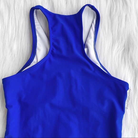 ❤️SALE❤️ Royal blue mesh zip one piece swimsuit - Picture 4 of 6